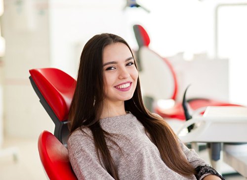 Cosmetic dentistry patient in treatment chair