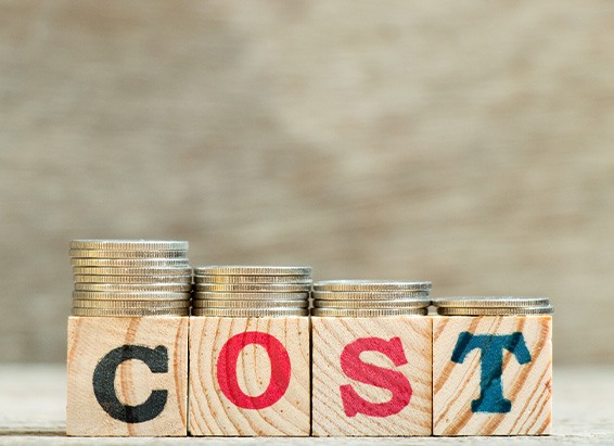 Cost written on wooden blocks