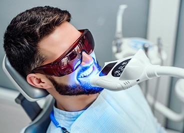 Man getting teeth whitening