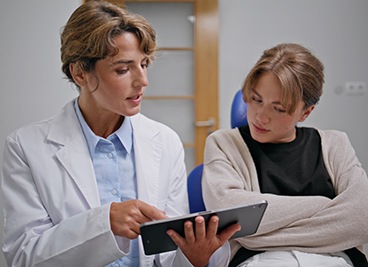 Woman at a consultation