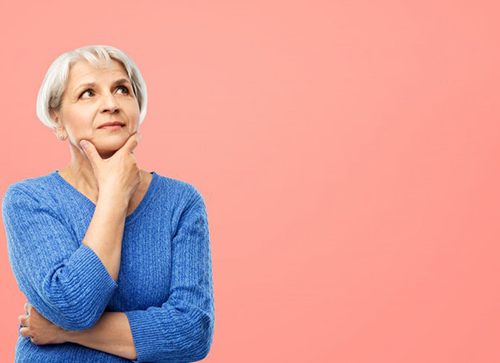 Lady thinks something over