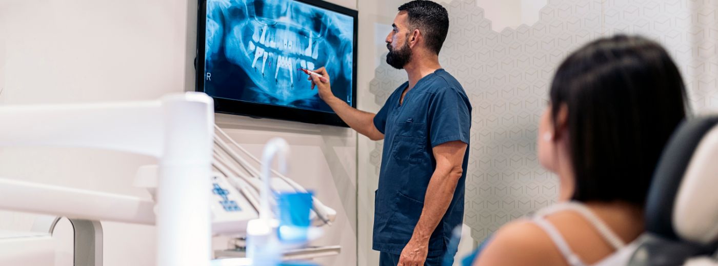 York Pennsylvania dentist showing a dental patient x rays of their teeth