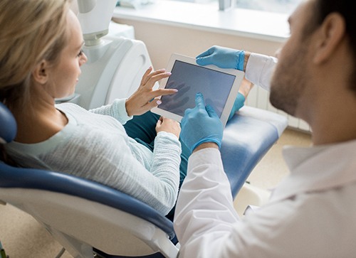 Woman at a dental consultation